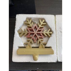 Holiday Lane Shimmer & Light Up Snowflake Stocking Holder Rose Gold Size OS NWT